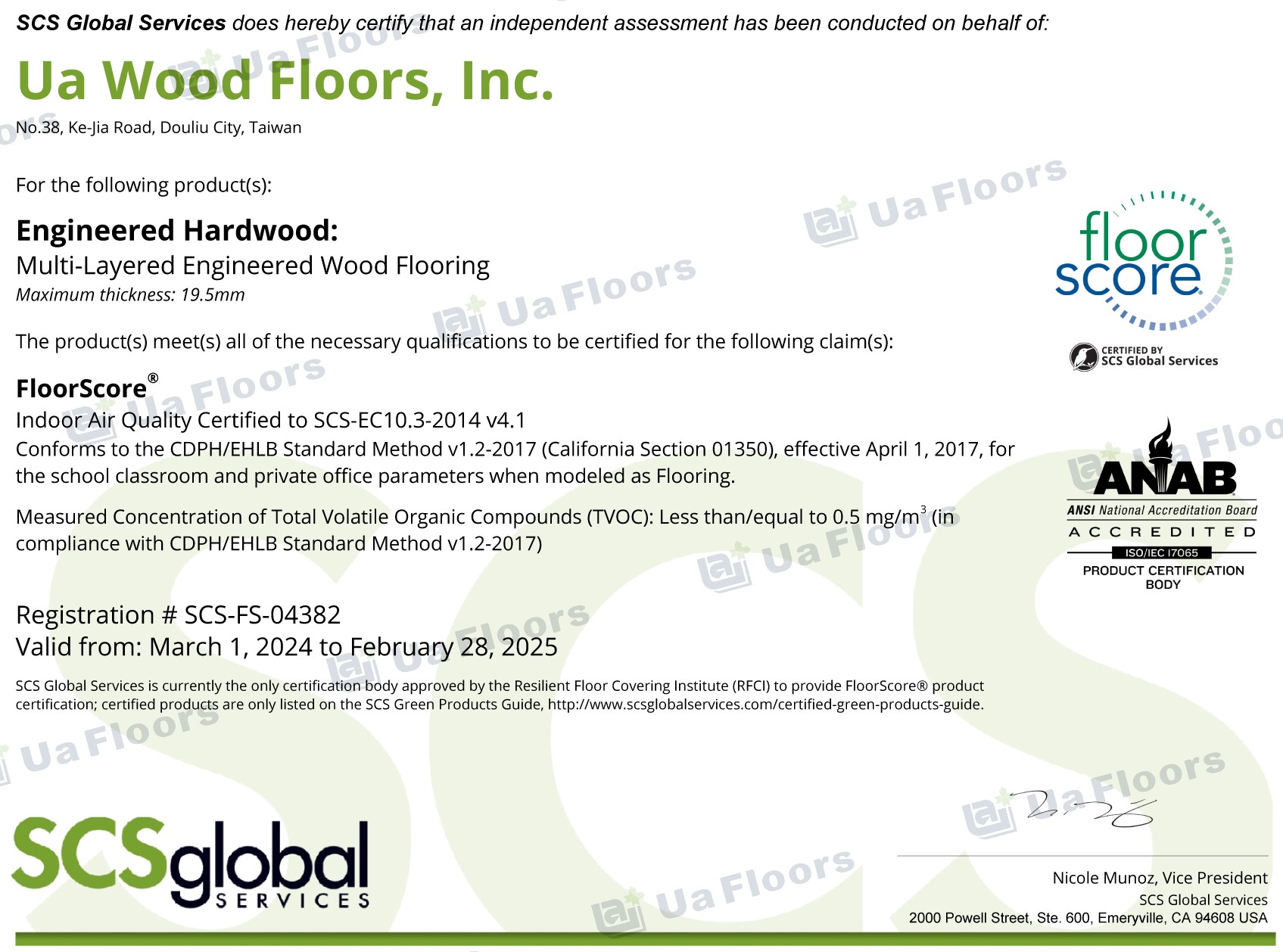 Ua Floors Engineered Hardwood Flooring FloorScore Indoor Air Quality Certified