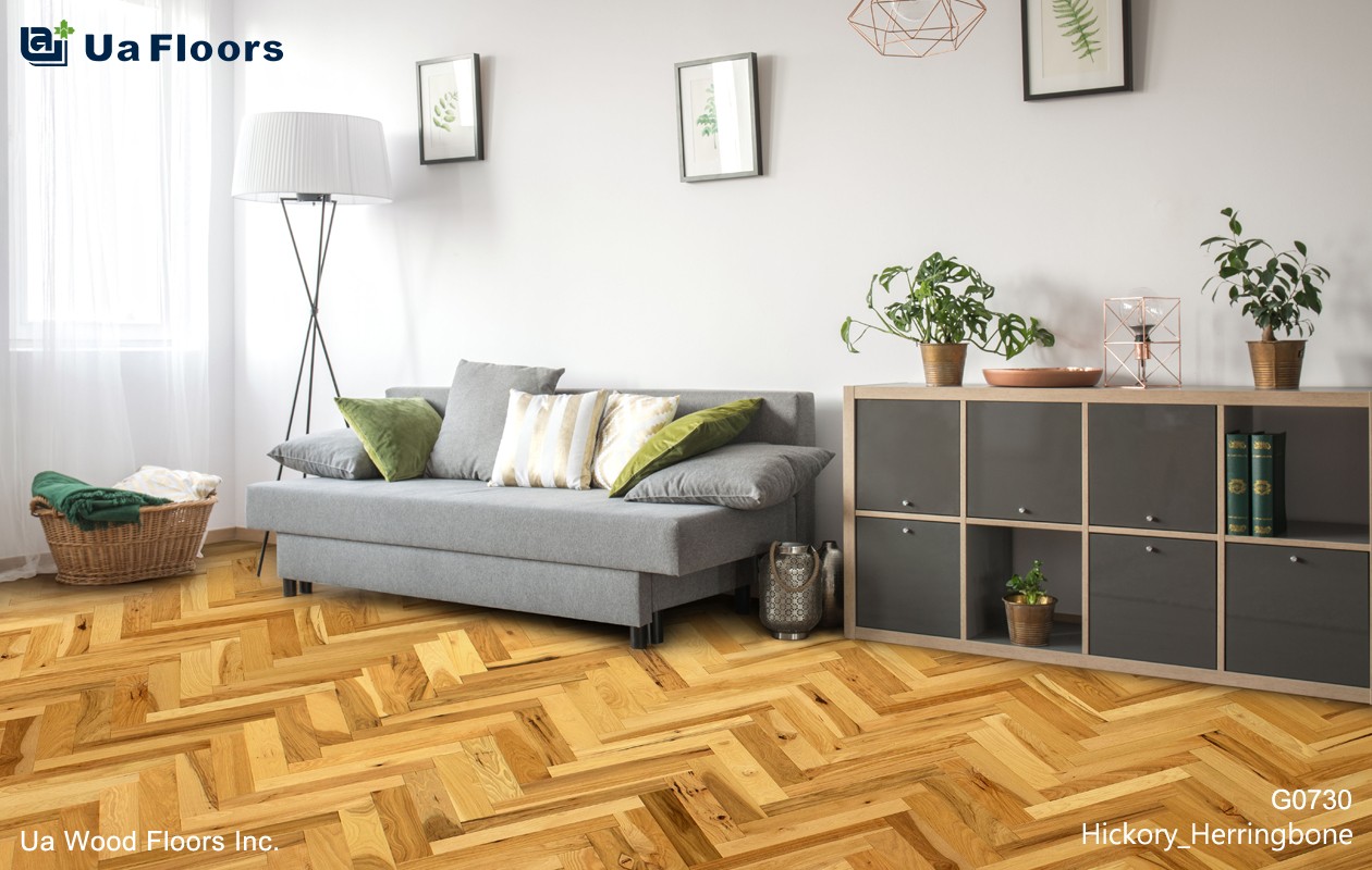 Ua Floors - PRODUCTS|Hickory Herringbone Engineered Hardwood Flooring