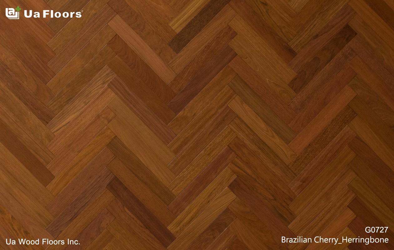 Ua Floors - PRODUCTS|Brazilian Cherry Herringbone Engineered Hardwood Flooring