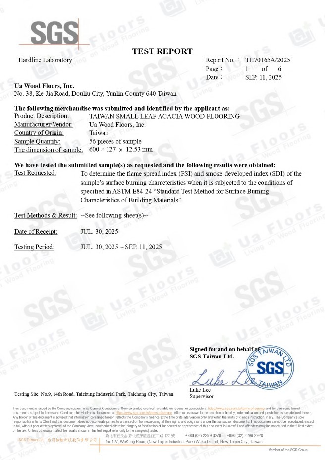 Ua Floors - Test Report_ASTM E84-24(CQ127mm)